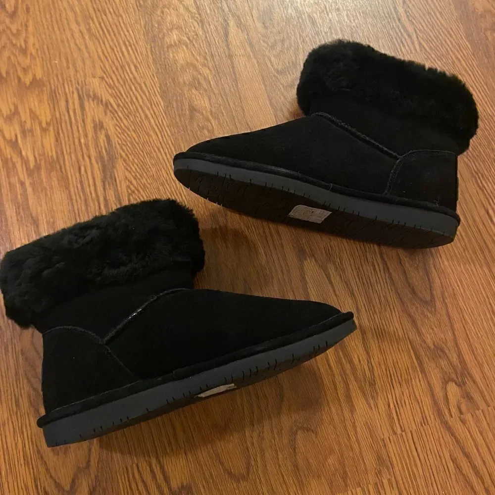 Bearpaw Abby Black Suede Boots Size 10